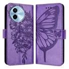 For vivo Y38 5G Embossed Butterfly Leather Phone Case(Light Purple) - 1