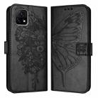 For vivo Y52s 5G / iQOO U3 / Y31s 5G Embossed Butterfly Leather Phone Case(Black) - 1