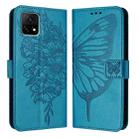 For vivo Y52s 5G / iQOO U3 / Y31s 5G Embossed Butterfly Leather Phone Case(Blue) - 1