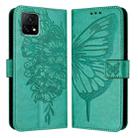 For vivo Y52s 5G / iQOO U3 / Y31s 5G Embossed Butterfly Leather Phone Case(Green) - 1