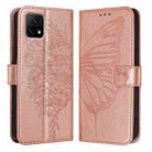 For vivo Y52s 5G / iQOO U3 / Y31s 5G Embossed Butterfly Leather Phone Case(Rose Gold) - 1