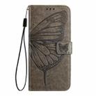 For vivo Y56 5G/Y16 4G/Y02s 4G Global Embossed Butterfly Leather Phone Case(Grey) - 2