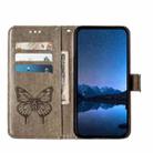 For vivo Y56 5G/Y16 4G/Y02s 4G Global Embossed Butterfly Leather Phone Case(Grey) - 3