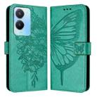 For vivo Y56 5G/Y16 4G/Y02s 4G Global Embossed Butterfly Leather Phone Case(Green) - 1