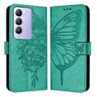 For vivo Y100 5G IDN / Y200e 5G Global Embossed Butterfly Leather Phone Case(Green) - 1