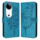 For vivo S19 Embossed Butterfly Leather Phone Case(Blue) - 2