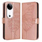 For vivo S19 Embossed Butterfly Leather Phone Case(Rose Gold) - 2