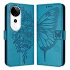 For vivo S19 Pro Embossed Butterfly Leather Phone Case(Blue) - 2