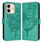 For vivo Y28 4G Embossed Butterfly Leather Phone Case(Green) - 2