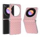 For ZTE nubia Flip 3 in 1 Woven Texture Frosted Translucent Frame PU Phone Case(Pink) - 1