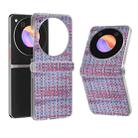 For ZTE nubia Flip 3 in 1 Colorful Rhombic Texture Frosted Translucent Frame PU Phone Case(Purple) - 1