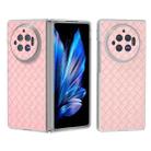 For vivo X Fold3 Woven Texture Frosted Translucent Frame PU Phone Case(Pink) - 1