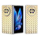 For vivo X Fold3 Woven Texture Frosted Translucent Frame PU Phone Case(Gold) - 1