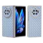 For vivo X Fold3 Woven Texture Frosted Translucent Frame PU Phone Case(Light Blue) - 1