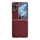 For OPPO Find N2 Flip Kevlar Carbon Fiber Ultra-thin Shockproof Phone Case(Red) - 1