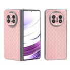 For Huawei Mate X5 Woven Texture Frosted Translucent Frame PU Phone Case(Pink) - 1