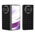 For Huawei Mate X5 Woven Texture Frosted Translucent Frame PU Phone Case(Black) - 1