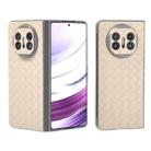 For Huawei Mate X5 Woven Texture Frosted Translucent Frame PU Phone Case(Beige) - 1