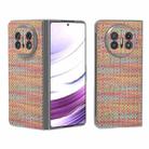 For Huawei Mate X5 Colorful Rhombic Texture Frosted Translucent Frame PU Phone Case(Orange Red) - 1