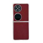 For Huawei P50 Pocket Kevlar Carbon Fiber Ultra-thin Shockproof Phone Case(Red) - 1