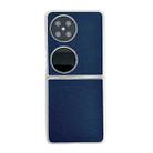 For Huawei P50 Pocket Kevlar Carbon Fiber Ultra-thin Shockproof Phone Case(Dark Blue) - 1