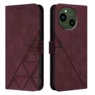 For Sharp Aquos R9 Crossbody 3D Embossed Flip Leather Phone Case(Wine Red) - 2