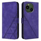 For Sharp Aquos R9 Crossbody 3D Embossed Flip Leather Phone Case(Purple) - 2