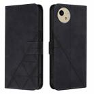 For Sharp Aquos Wish4 Crossbody 3D Embossed Flip Leather Phone Case(Black) - 2