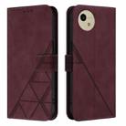 For Sharp Aquos Wish4 Crossbody 3D Embossed Flip Leather Phone Case(Wine Red) - 2