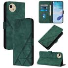 For Sharp Aquos Wish4 Crossbody 3D Embossed Flip Leather Phone Case(Green) - 1