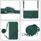 For Sharp Aquos Wish4 Crossbody 3D Embossed Flip Leather Phone Case(Green) - 3