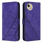 For Sharp Aquos Wish4 Crossbody 3D Embossed Flip Leather Phone Case(Purple) - 2