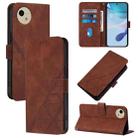 For Sharp Aquos Wish4 Crossbody 3D Embossed Flip Leather Phone Case(Brown) - 1
