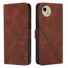 For Sharp Aquos Wish4 Crossbody 3D Embossed Flip Leather Phone Case(Brown) - 2