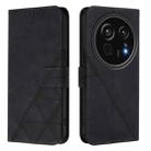 For Sharp Aquos R9 Pro / SH-54E Crossbody 3D Embossed Flip Leather Phone Case(Black) - 2