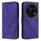 For Sharp Aquos R9 Pro / SH-54E Crossbody 3D Embossed Flip Leather Phone Case(Purple) - 2