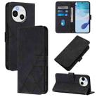 For Sharp Aquos Sense9 Plus Crossbody 3D Embossed Flip Leather Phone Case(Black) - 1