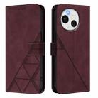 For Sharp Aquos Sense9 Plus Crossbody 3D Embossed Flip Leather Phone Case(Wine Red) - 2