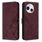 For Sharp Aquos Sense9 Crossbody 3D Embossed Flip Leather Phone Case(Wine Red) - 2