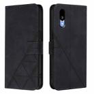 For Sharp Basio Active3 Crossbody 3D Embossed Flip Leather Phone Case(Black) - 2