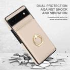 For Google Pixel 6a RFID Anti-theft Card Ring Holder Phone Case(White) - 2