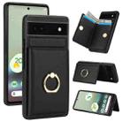 For Google Pixel 6a RFID Anti-theft Card Ring Holder Phone Case(Black) - 1