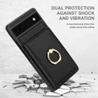 For Google Pixel 6a RFID Anti-theft Card Ring Holder Phone Case(Black) - 2