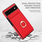 For Google Pixel 6a RFID Anti-theft Card Ring Holder Phone Case(Red) - 2