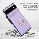 For Google Pixel 6a RFID Anti-theft Card Ring Holder Phone Case(Purple) - 2