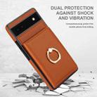 For Google Pixel 6a RFID Anti-theft Card Ring Holder Phone Case(Brown) - 2