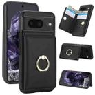 For Google Pixel 8 RFID Anti-theft Card Ring Holder Phone Case(Black) - 1