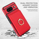 For Google Pixel 8 RFID Anti-theft Card Ring Holder Phone Case(Red) - 2