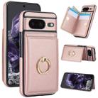 For Google Pixel 8 RFID Anti-theft Card Ring Holder Phone Case(Rose Gold) - 1