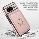 For Google Pixel 8 RFID Anti-theft Card Ring Holder Phone Case(Rose Gold) - 2
